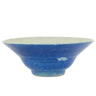 Lot 1390 - A Chinese blue glazed bowl, 19th century.