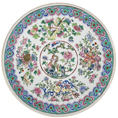 Lot 1399 - A Chinese famille rose porcelain charger, circa 1900