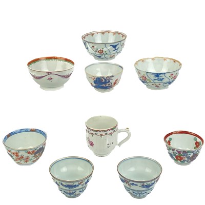 Lot 1418 - Eight Chinese porcelain tea bowls, 18th and 19th century.