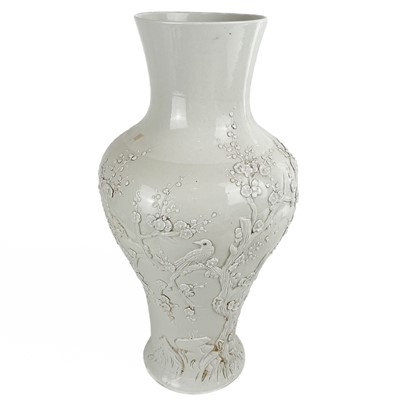 Lot 1450 - A large Chinese white glazed vase,  early 20th century.