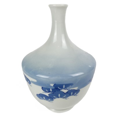 Lot 1454 - A Japanese studio porcelain blue and white vase, Meiji period