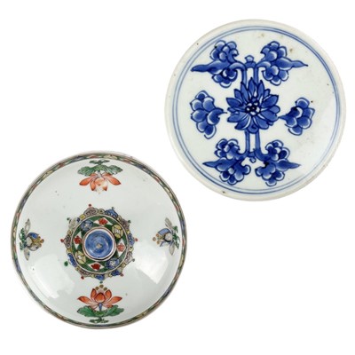 Lot 1456 - Two Chinese porcelain covers, Kangxi period.