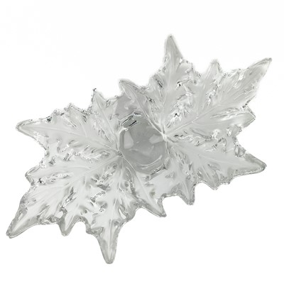 Lot 607 - A Lalique Champs Elysees oak leaf design bowl.