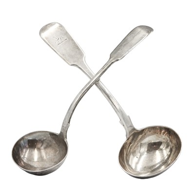 Lot 15 - A silver sauce ladle by William Rawlings Sobey.