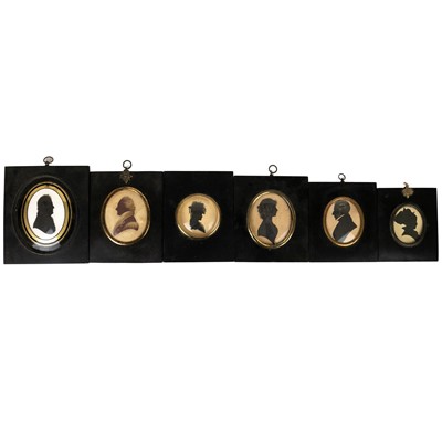 Lot 255 - A Regency painted profile silhouette portrait of a gentleman.