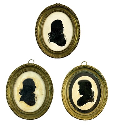 Lot 7 - A group of three painted silhouettes by George Bingham, Manchester.