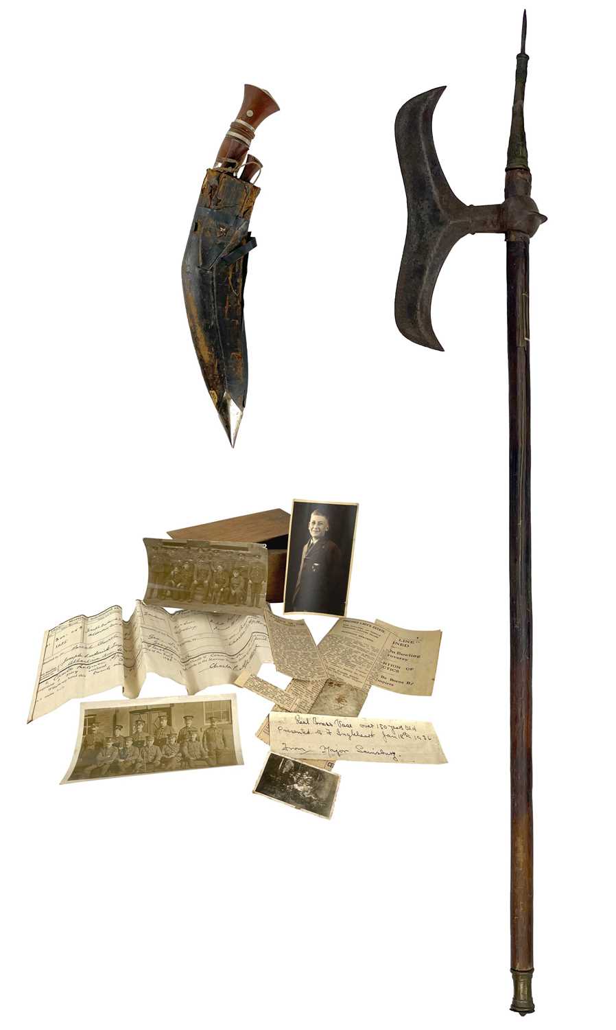 Lot 298 - An Indian battle axe.