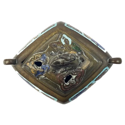 Lot 184 - A Chinese bronze and champleve incense burner, 19th century.