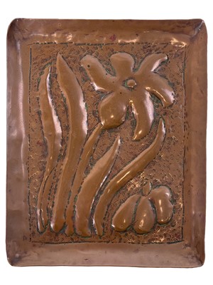 Lot 25 - A Cornish Arts and Crafts copper crumb tray.