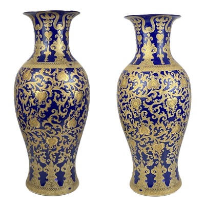 Lot 1480 - A large pair of contemporary Chinese porcelain vases.