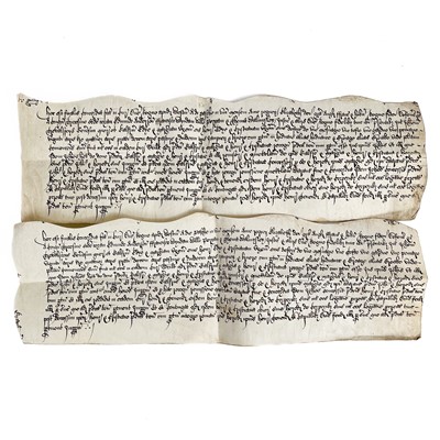 Lot 231 - Two rare Elizabethan Indentures.