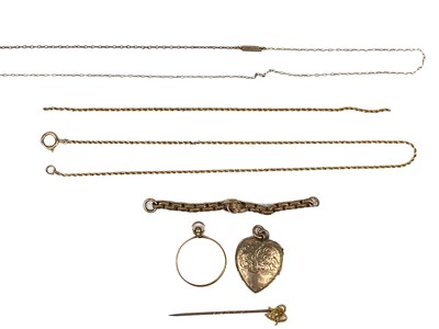 Lot 261 - A selection of 9ct gold items.