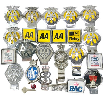 Lot 237 - A collection of AA and RAC member's mascots and car badges.