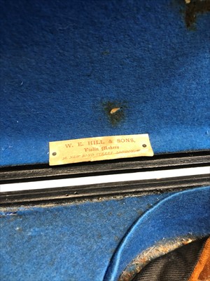 Lot 94 - A wooden viola case, bearing interior label...