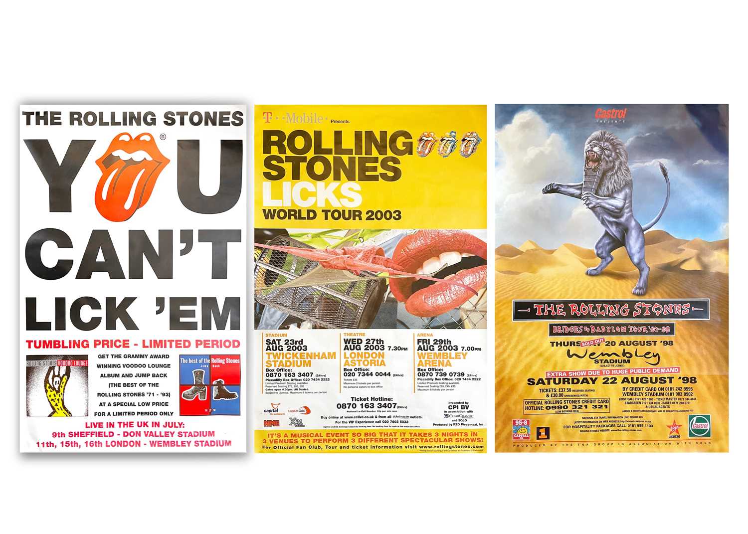 Lot 95 - The Rolling Stones; three billboard posters.