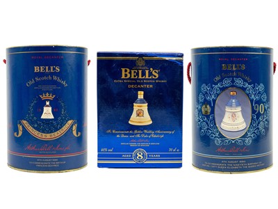 Lot 350 - Three Commemorative Royal decanters of Bell's Scotch Whisky