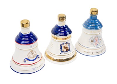 Lot 350 - Three Commemorative Royal decanters of Bell's Scotch Whisky