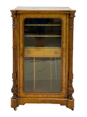 Lot 723 - A Victorian walnut and inlaid music cabinet.