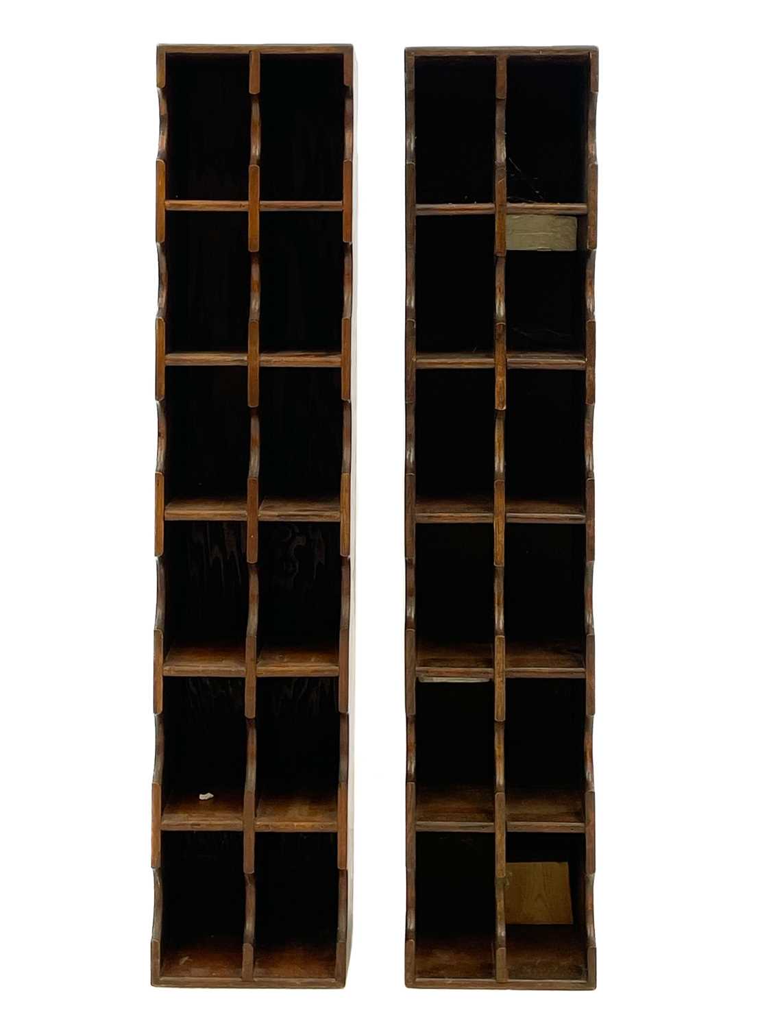 Lot 618 - A pair of oak pigeon holes.