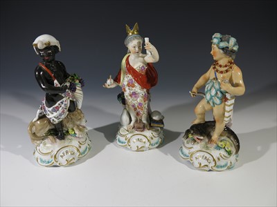 Lot 935 - Three 19th century porcelain figures, titled...