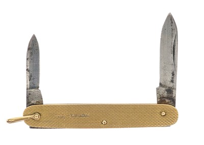 Lot 95 - A 9ct mounted folding pocket knife fob.