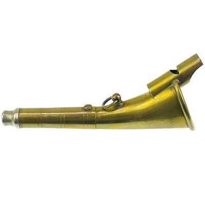 Lot 19 - A brass Kohler type combined signal whistle horn.