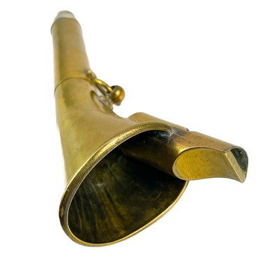 Lot 19 - A brass Kohler type combined signal whistle horn.