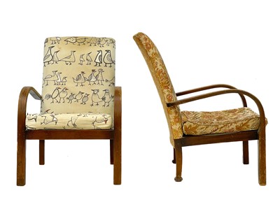 Lot 654 - A pair of mid century Parker Knoll armchairs.