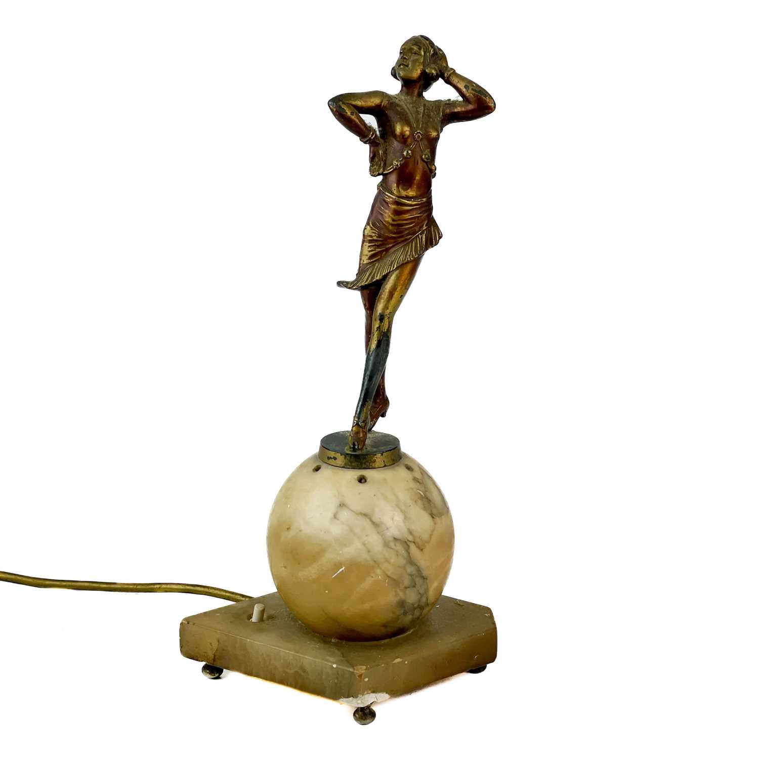 Lot 54 - An art deco figural lamp base.