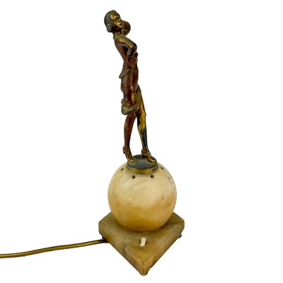 Lot 54 - An art deco figural lamp base.