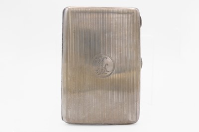 Lot 19 - A silver large cigarette case by Charles S Green & Co Ltd.