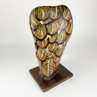 Lot 93 - A hand painted owl figure by Jennifer Andrew.