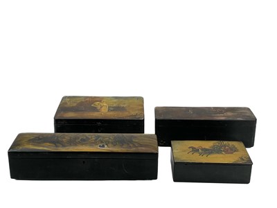 Lot 242 - A group of four Russian lacquer boxes.