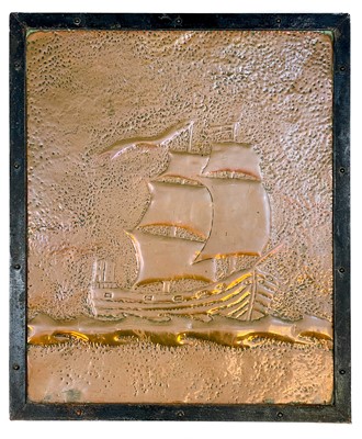 Lot 58 - An Arts and Crafts copper panel.