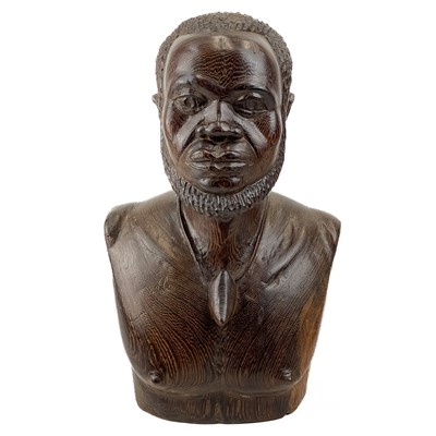 Lot 257 - An African carved wenge wood bust.