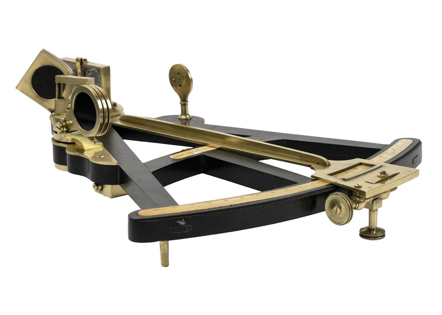 Lot 387 - A 19th century ebony and brass octant.