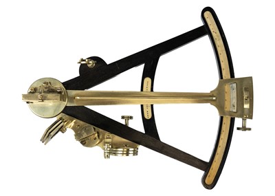 Lot 387 - A 19th century ebony and brass octant.