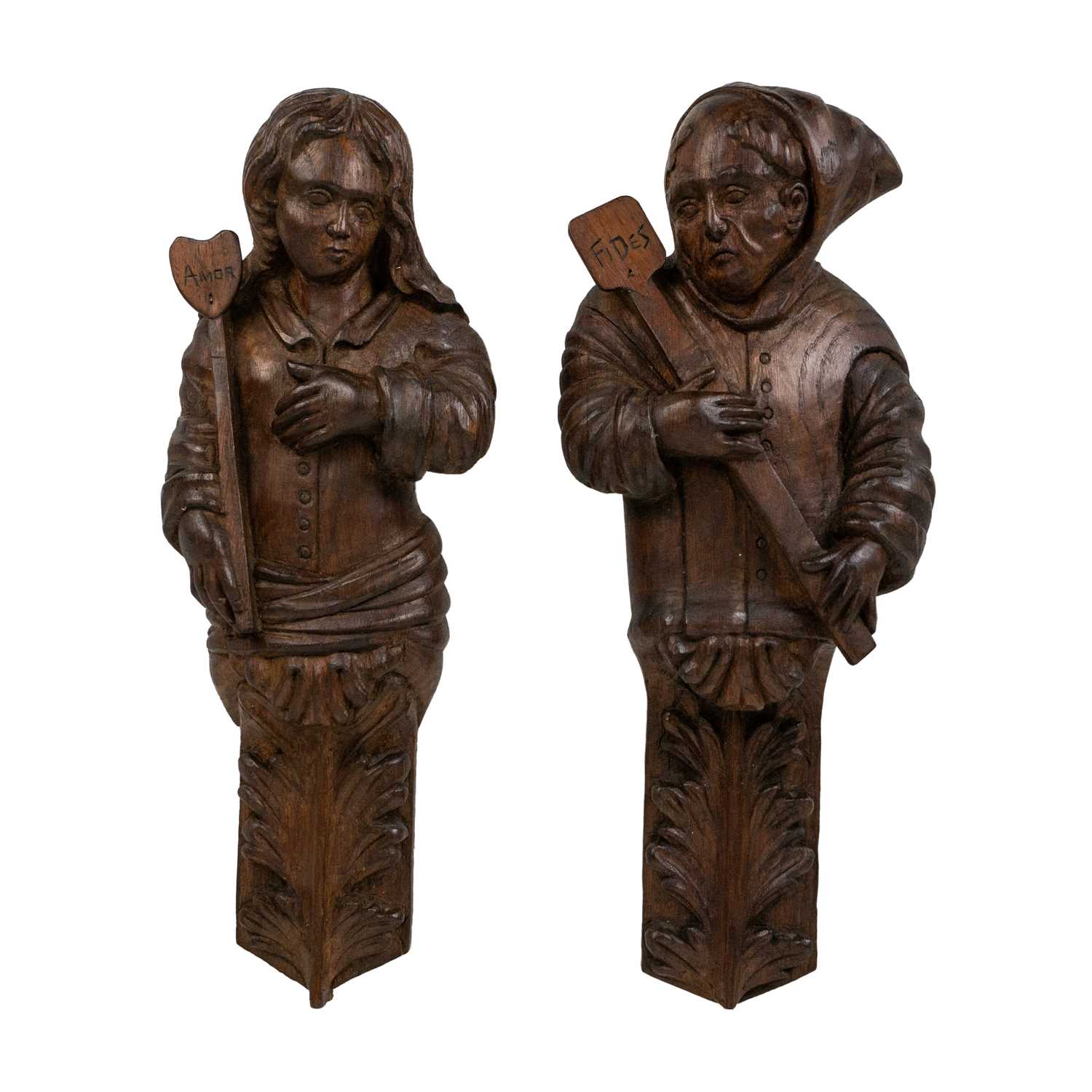 Lot 353 - A pair of late 19th century Continental oak