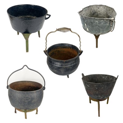 Lot 137 - A circular cast iron cauldron.