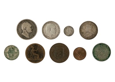 Lot 42 - GB bank notes and coins plus Australia silver 2/- coin