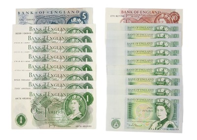 Lot 42 - GB bank notes and coins plus Australia silver 2/- coin