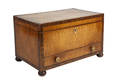 Lot 177 - A George III satinwood and rosewood crossbanded workbox.