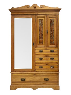 Lot 699 - A late Victorian satin walnut wardrobe.