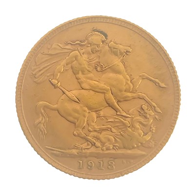 Lot 325 - A 1913 full sovereign gold coin.