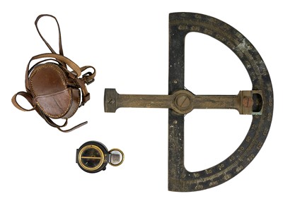 Lot 334 - An early 20th century lacquered brass marching compass.