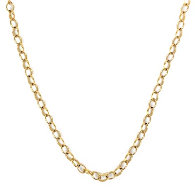 Lot 162 - A 9ct belcher link necklace.