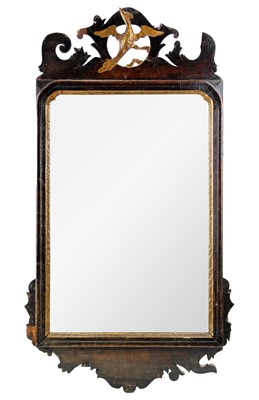 Lot 172 - A George III mahogany fretwork wall mirror.