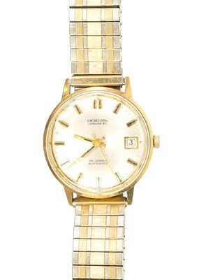Lot 124 - J. W. BENSON - A 1970's 9ct cased automatic gentleman's wristwatch.