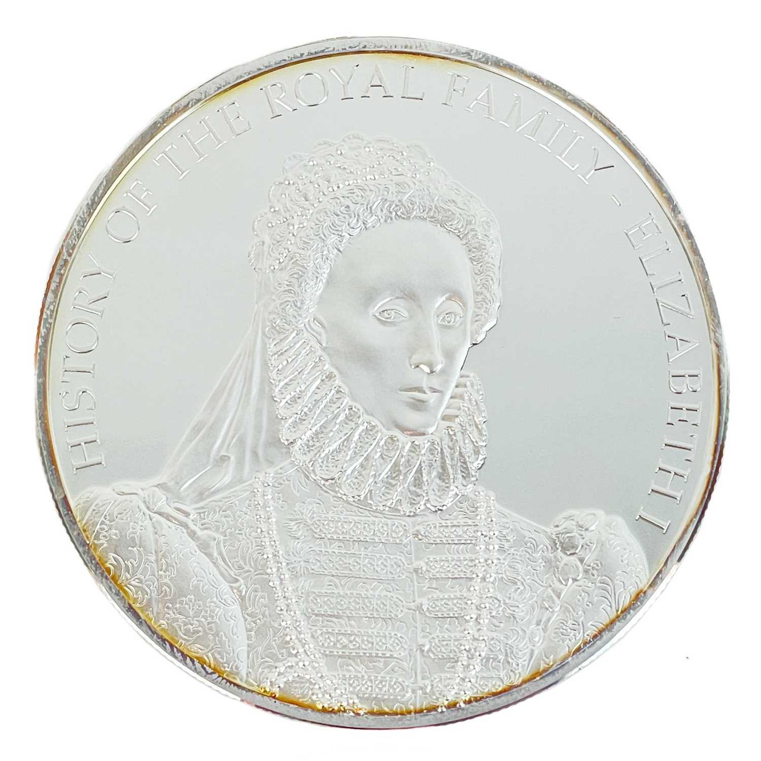 Lot 115 - Cased 5 ounce $25 dollar Cook Islands 2008 Queen Elizabeth I commemorative silver proof coin