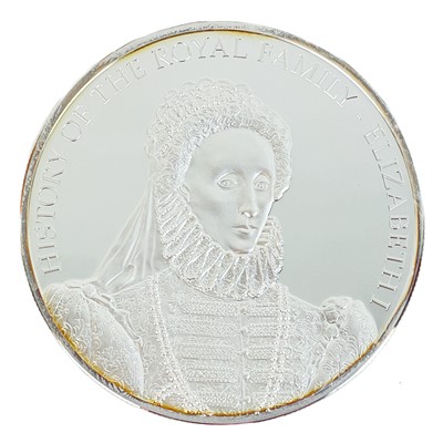 Lot 115 - Cased 5 ounce $25 dollar Cook Islands 2008 Queen Elizabeth I commemorative silver proof coin